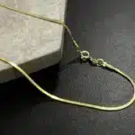 Corrente Rabo de Rato Quadrada 1,4mm 60cm (TAG 18K) (5,5g) (Banho Ouro 18k)