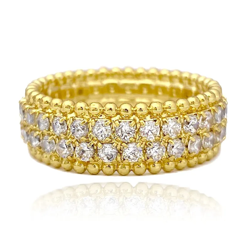 Anel Cravejado com Pedras de Zircônia Branca (Banho Ouro 24k) - Imagem 1