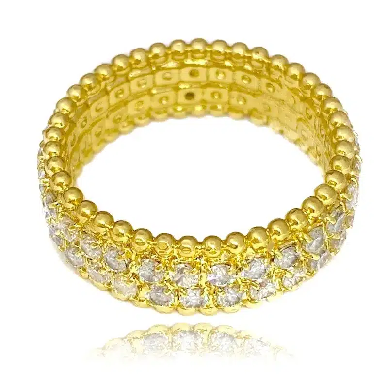 Anel Cravejado com Pedras de Zircônia Branca (Banho Ouro 24k) - Imagem 3