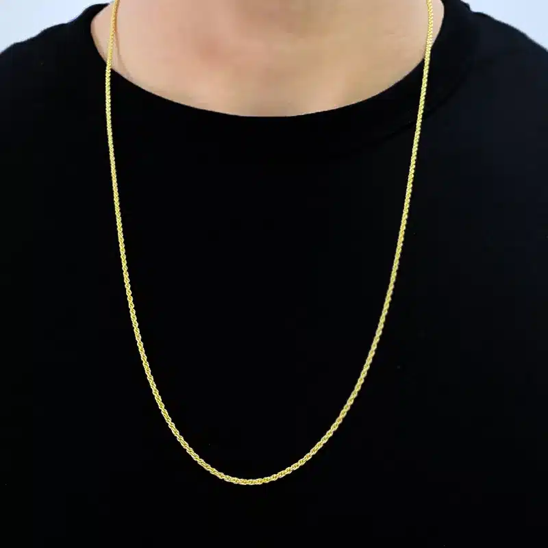 Cordão Baiano Diamantado 1,8mm 70cm (Fecho Tradicional) (TAG 18K) (Banho Ouro 18K) - Imagem 3