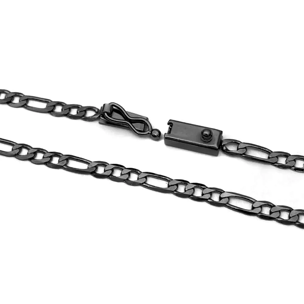 Corrente 3 por 1 3mm 60cm (Fecho Gaveta) (Banho de Ônix) - Imagem 2