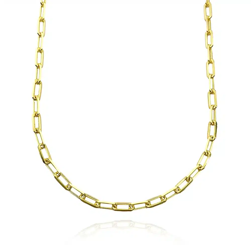 Corrente Carrier Longa 3mm 60cm (11,2g) (Fecho Canhão) (Banho Ouro 24K) - Imagem 1