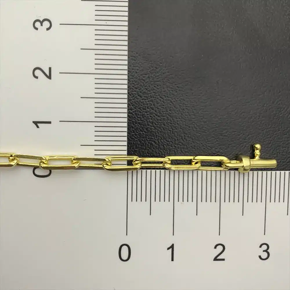 Corrente Carrier Longa 3mm 60cm (11,2g) (Fecho Canhão) (Banho Ouro 24K) - Imagem 4