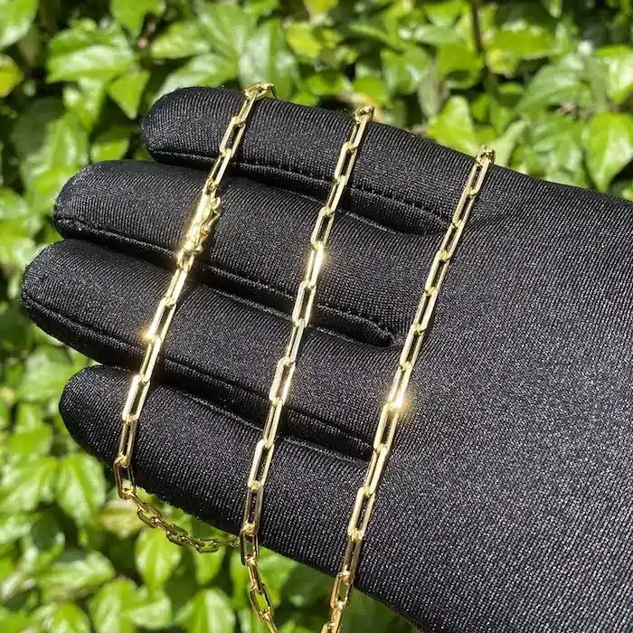 Corrente Carrier Longa 3mm 60cm (11,2g) (Fecho Canhão) (Banho Ouro 24K) - Imagem 2