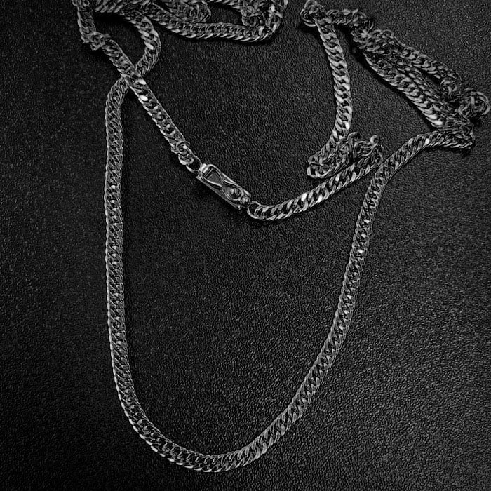 Corrente Double Grumet 3mm 60cm (10,5g) (Fecho Gaveta) (Banho de Ônix) - Imagem 1