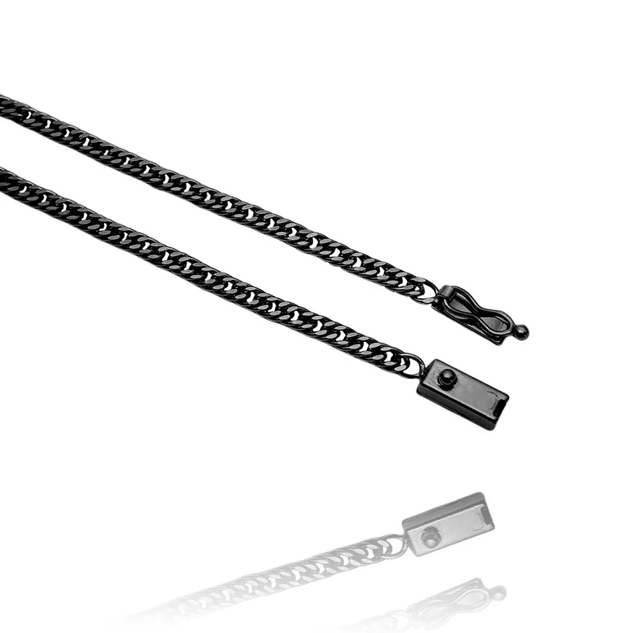 Corrente Double Grumet 3mm 60cm (10,5g) (Fecho Gaveta) (Banho de Ônix) - Imagem 2