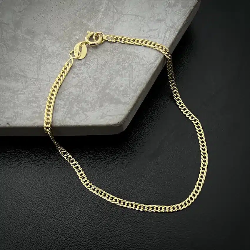 Pulseira Grumet Dupla 2,5mm (Fecho Tradicional) (TAG 18K) (Banho Ouro 18k)(19cm) - Imagem 1