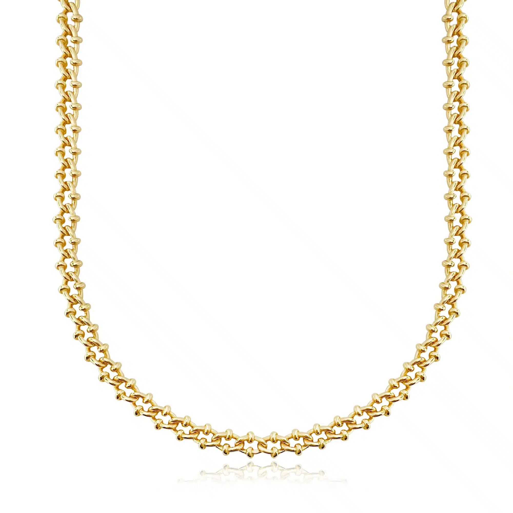 Corrente Bóia 5mm (Fecho Gaveta Duplo) (Banho Ouro ) - Imagem 1