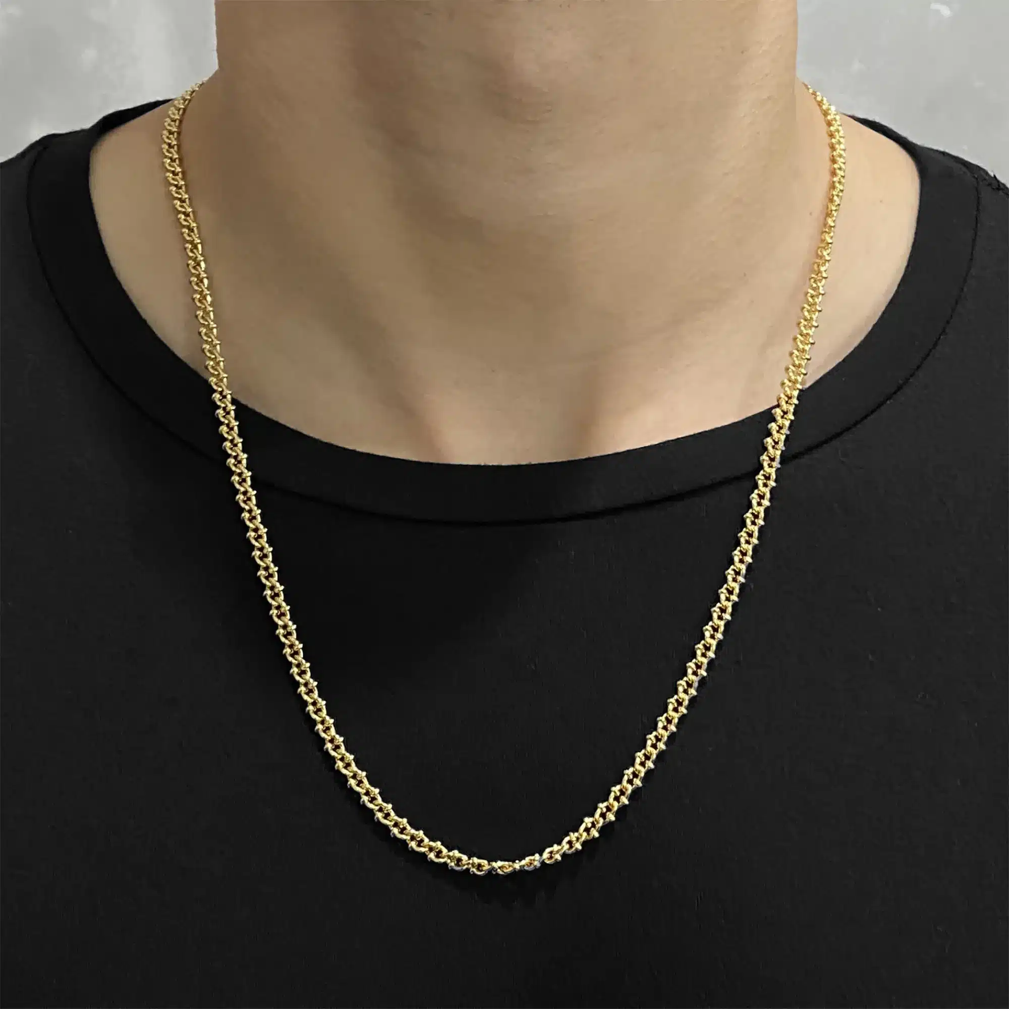 Corrente Bóia 5mm (Fecho Gaveta Duplo) (Banho Ouro ) - Imagem 2