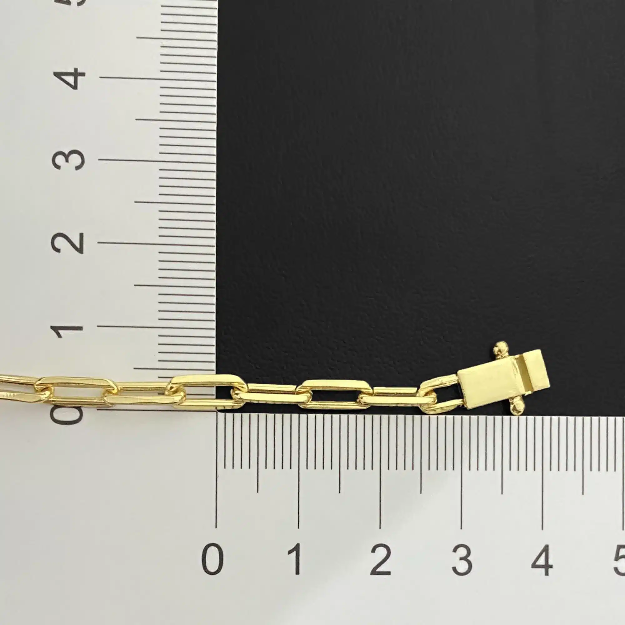 Corrente Carrier Longa 4mm (Fecho Gaveta Duplo) (Banho Ouro) - Imagem 3